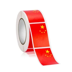 Стікери Китайський прапор RESTEQ 250 шт. Набір стікерів Китайський прапор 2.5х3.7 см. Наклейки із зображенням Китайського прапора.