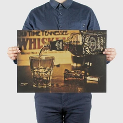 Ретро плакат Jack Daniels RESTEQ з щільною крафтового паперу 51x36cm. Постер віскі Джек Деніелс