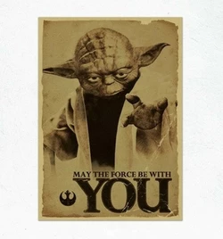 Постер Майстер Йода RESTEQ, плакат Yoda Зоряні війни May the force be with you 30*42см