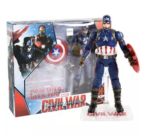 Фігурка Капітан Америка з фільму Captain America: Civil War. Іграшка Марвел на підставці. Captain America іграшка 17 см