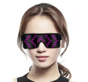 Рожеві світлодіодні очки RESTEQ із вбудованим аккумулятором, 8 режимів роботи. Світлодіодні Led El окуляри