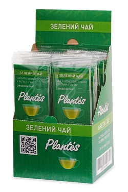 Зелений чай 24 фільтр-пакети. Натуральний чай Plantes. Чай Ганпаудер