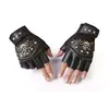 Байкерські рукавички зі штучної шкіри RESTEQ. Рукавички без пальців байкерські. Рукавички з заклепками для мотоцикліста