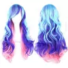 Довгі перуки RESTEQ - 70см, синій, рожевий, блакитний хвилясте волосся, косплей, аніме