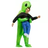 Надувний костюм інопланетянина RESTEQ, костюм зелений інопланетянин, що викрадає людини 150190см