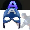 Маска Капітан Америка з підсвічуванням RESTEQ. Дитяча пластикова маска Captain America. Косплей Месники. Маска Стіва Роджерса.
