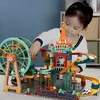 Динамічний 3D Конструктор аналог LEGO. Автомобільний трек Замок, 268 деталей. Ігровий гоночний трек із машинками та колесом огляду