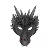 Чорна маска дракона RESTEQ. Маска дракон з поліуретанової піни. Маска Dragon чорного кольору