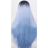 Довга блакитна перука омбре RESTEQ 66 см, пряме волосся градієнт, перуки з високоякісних синтетичних волокон
