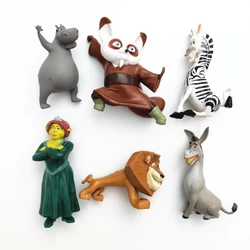 Набір фігурок кіностудії DreamWorks RESTEQ 4-5 см. Ігрові фігурки з мультфільмів 6 шт. Кунг фу Панда. Мадагаскар. Шрек