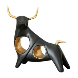 Статуетка Бик RESTEQ чорний. Фігурка для інтер'єру Чорний бик 205*75*210 мм. Декор бик чорного кольору