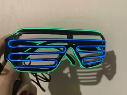 Світлодіодні Led El окуляри RESTEQ, що світяться, для вечірок, двокольорові, синій+зелений