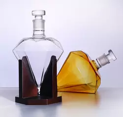 Графін RESTEQ 1000 мл, декантер для алкогольних напоїв у формі діаманта. Графін для виски, штоф для горілки