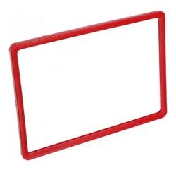 Пластикова рамка червона А5. Цінникоутримувачі пластикові 148×210 мм. Пластикові цінники А5. Пластикові рамки А5