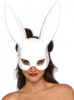 Милі вуха зайця, Маска кролика PlayBoy RESTEQ, біла глянцева 36см!