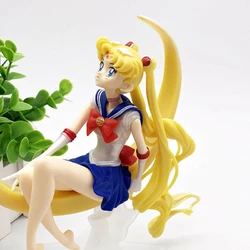 Аніме фігурка Sailor Moon на Місяці RESTEQ. Статуетка Сейлор Мун 15.5 см. Фігурка Усагі Цукіні