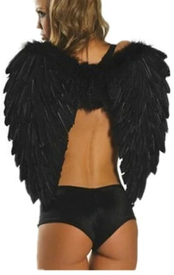 Чорні крила демона з пір'я RESTEQ. Чорні крила ангела пір'яні
