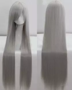 Довгі сірі перуки RESTEQ 100см, прямі волосся, парики з високоякісних термостійких волокон синтетичних!