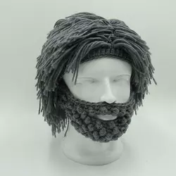 Зимова шапка з бородою RESTEQ, унікальний головний убір)