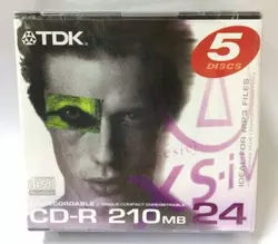 Диски CD-R MINI TDK 80MM 210MB 24X SLIM CASE/5 шт в упаковці