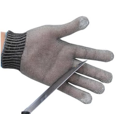 Кільчужна рукавичка RESTEQ М з нержавіючої сталі, рукавички від порізів, порізостійкі захисні
