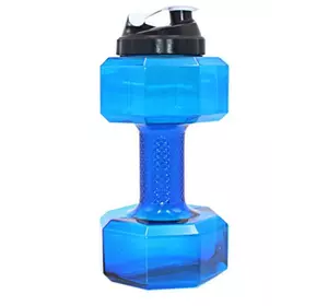 Фітнес пляшка для води у вигляді гантелі 2 в 1 RESTEQ! Спортивний пляшка, шейкер. Аквагантелі Сині