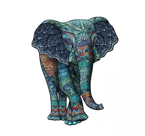 Дерев'яний пазл Слон. Дерев'яний пазл Elephant А4. Головоломка-пазл із дерева