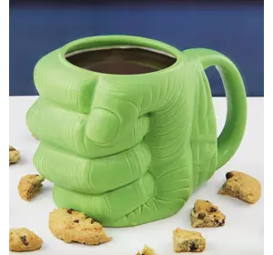 Кружка кулак Халка RESTEQ 350 мл. Керамічна чашка Халк в подарунковій упаковці. 3D Чашка Кулак Халка. Зелена гуртка в формі кулака