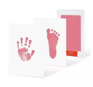 Набір для відбитка дитячої ручки та ніжки 0-6 місяців, колір рожевий. Комплект для дитячих відбитків