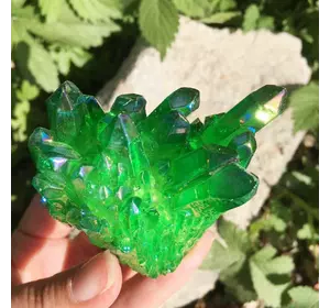 Натуральний камінь кварц із зеленим напиленням. Мінерал Green quartz. Празем 70g. Зелений кварц