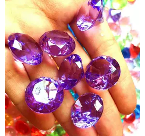 Акрилові діаманти фіолетового кольору RESTEQ 100 шт./Уп. Акрилові дорогоцінні камені фіолетові. Діаманти з акрилу. Декоративні
