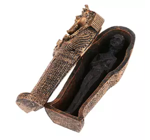 Фігурка мумія в саркофазі RESTEQ 95 мм. Мумія з саркофагом для декору акваріума. Статуетка для декору кімнати Мумія