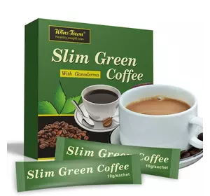 Зелена кава для схуднення 18 пакетиків, 180 г. Розчинна зелена кава. Slim Green Coffe with Ganoderma