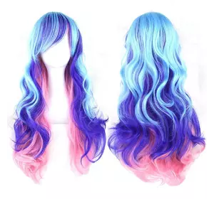 Довгі перуки RESTEQ - 70см, синій, рожевий, блакитний хвилясте волосся, косплей, аніме