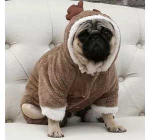 Костюм Оленя для собак RESTEQ. Теплий собачий костюм із підкладкою. Одяг для собак. Костюм для тварин Олень XL