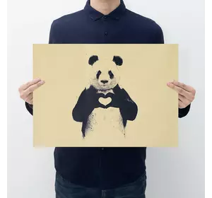 Постер Панда 50х35 см. Плакат Панда RESTEQ. Плакат із пандою