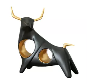Статуетка Бик RESTEQ чорний. Фігурка для інтер'єру Чорний бик 205*75*210 мм. Декор бик чорного кольору