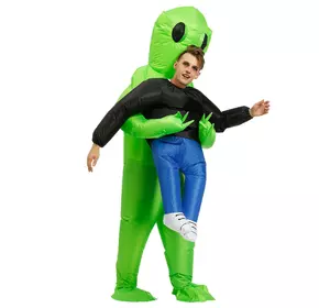 Надувний костюм інопланетянина RESTEQ, костюм зелений інопланетянин, що викрадає людини 150190см
