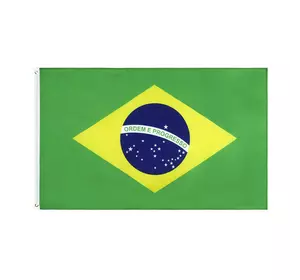 Прапор Бразилії 150х90 см. Бразильський прапор поліестер RESTEQ. Brazilian flag. Прапор синій, жовтий, зелений