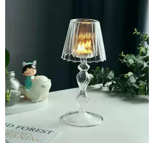 Підсвічник лампа RESTEQ 80 * 185 мм. Підсвічник у формі лампи. Настільна лампа-свічник. Скляний свічник