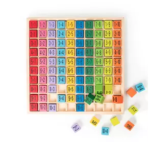 Таблиця множення Монтессорі RESTEQ. Розвиваюча дерев'яна іграшка Монтессорі множення. Навчальна дерев'яна іграшка за методикою