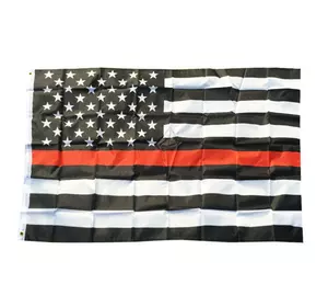 Прапор США із червоною лінією 150х90 см. Чорно-білий Американський прапор RESTEQ. Прапор Америки. American flag