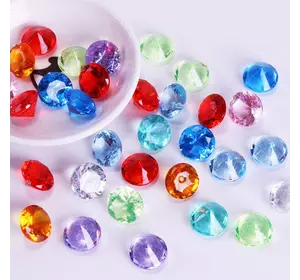 Акрилові діаманти RESTEQ різнокольорового кольору 50 шт./Уп. Акрилові дорогоцінні камені різнокольорові. Діаманти з акрилу.