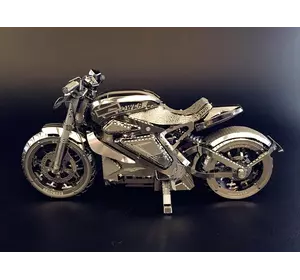 Металеві конструкції Мотоцикл. Металева збірна 3D модель мотоцикла 128х745х67 мм. Збірна модель мотоцикла із металу