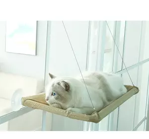Підвісне віконне ліжко для кота RESTEQ 55х35см. Підвісний гамак для кота. Лежак віконний для кота. Місце сну для кота