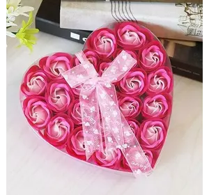 Подарунковий набір мила у вигляді пелюсток троянд,мильні троянди. Троянди з мила 24шт рожеві