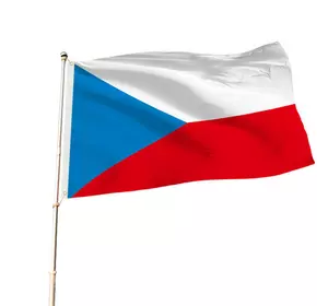 Прапор Чехії 150х90 см. Чеський прапор поліестер RESTEQ. Czech Republic flag. Прапор синій, білий, червоний