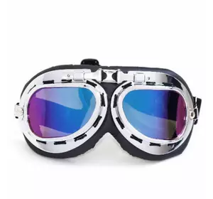 Окуляри льотчика RESTEQ, велосипедні, мотоциклетні окуляри Ретро Авіатор захисні окуляри, сині лінзи