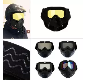 Мотоциклетна маска окуляри RESTEQ, лижна маска для катання на велосипеді або квадроциклі (жовте скло)