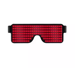 Червоні світлодіодні очки із вбудованим аккумулятором RESTEQ, 8 режимів роботи. Світлодіодні Led El окуляри